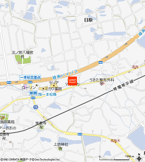 マルナカ綾南店付近の地図